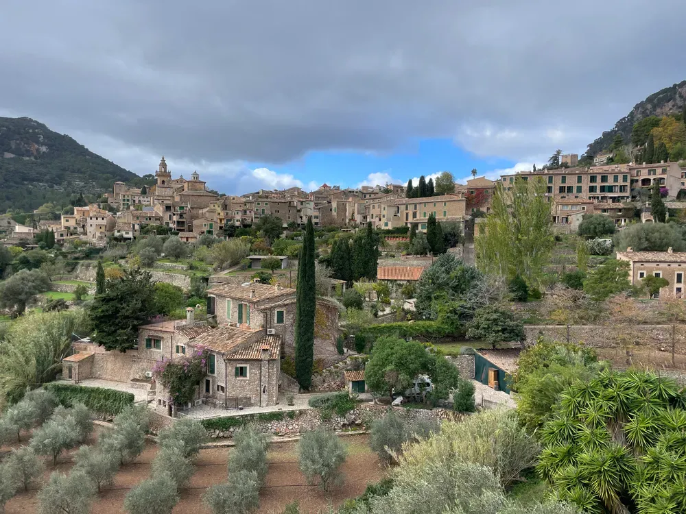 Bunyola gateway town before Coll de Sóller on Tramuntana classic cycling loop